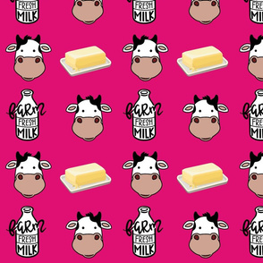 Hot Pink Cows Milk and Butter