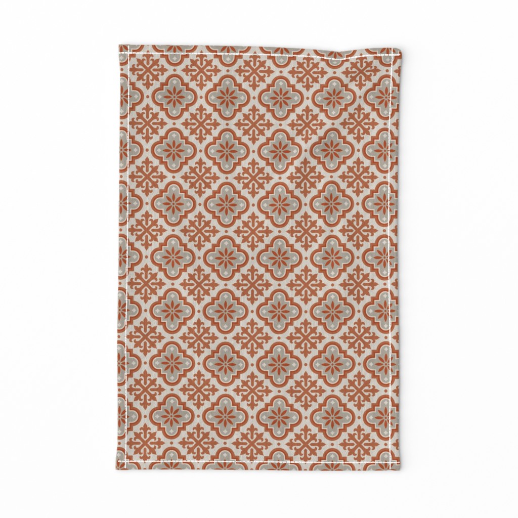 Moroccan Mosaique Cream Rust Grey tiles distressed stone texture