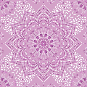 Indian floral pastel purple mandala pattern