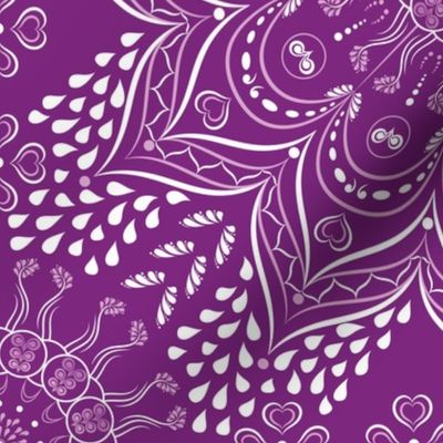 Purple and white mandala pattern