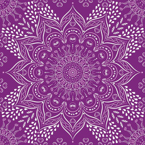 Purple and white mandala pattern