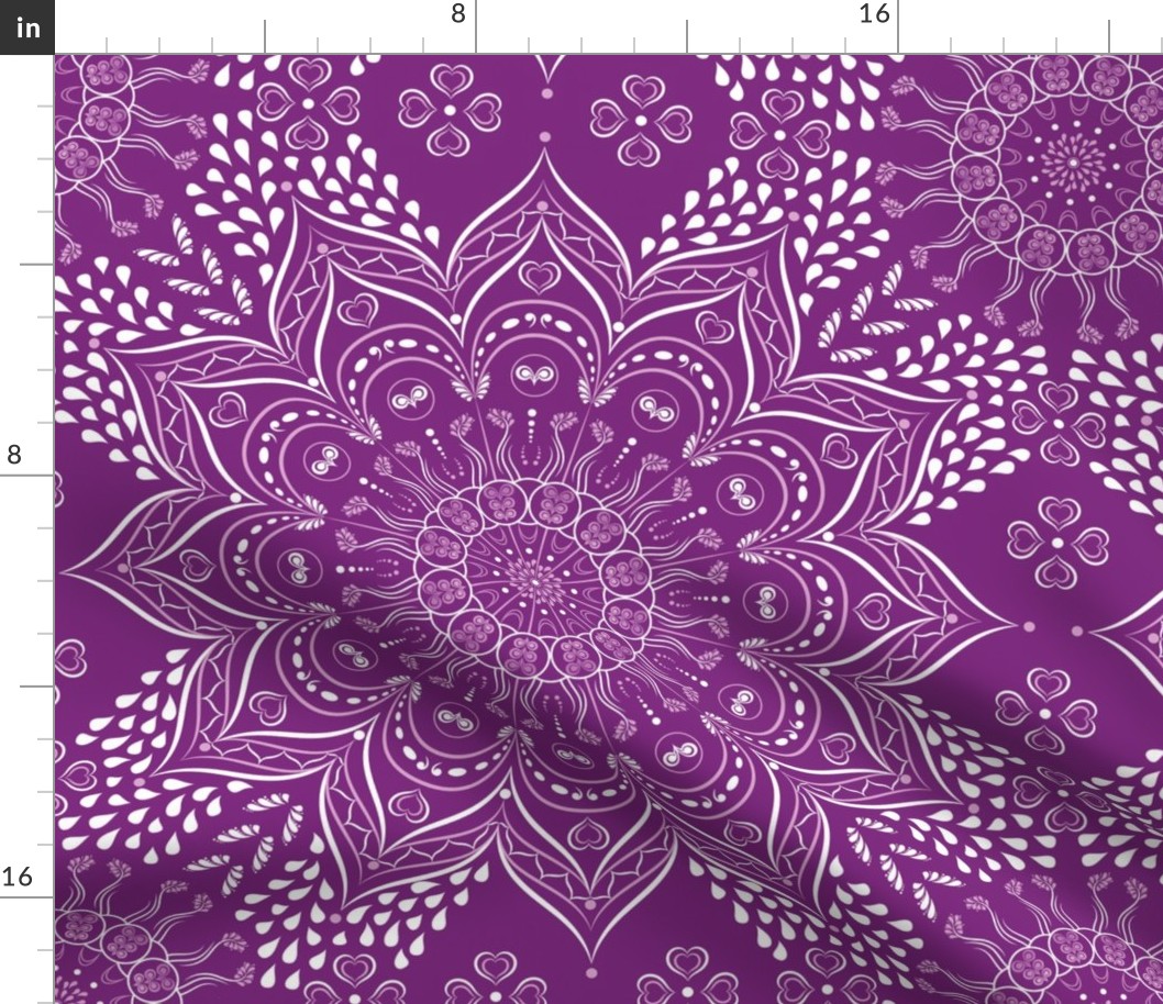 Purple and white mandala pattern