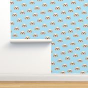 Small Shih Tzu Dog Pattern - Blue Background