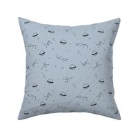 Magic universe cool galaxy zodiac planet print with moon and stars space monochrome blue