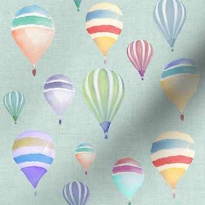 Vintage Hot Air Balloons // Sky Mint Linen