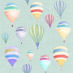 Vintage Hot Air Balloons // Sky Mint Linen