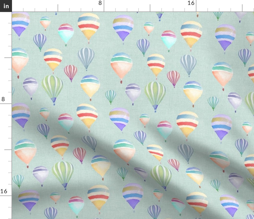 Vintage Hot Air Balloons // Sky Mint Linen