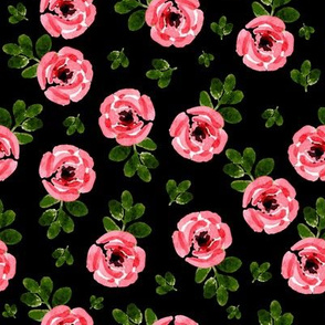 8" Red Roses Mix and Match - Black 