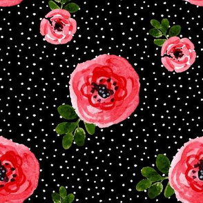 8" Red Roses - Version 2 - White Polka Dots