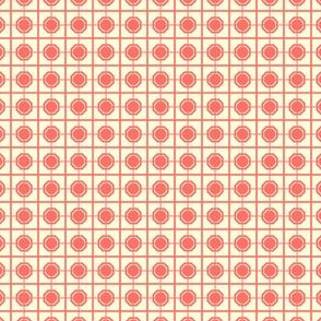 Oriental Screen - Coral on Magnolia Cream