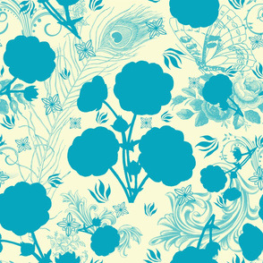 Cinquefoil pattern alternative blue-beige