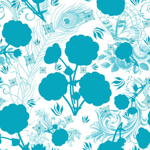 Cinquefoil pattern blue