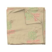 Succulent Grain Sack 18" Pillow Panel | Vintage Vacation