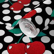 Sparkly Cherries on Polka Dot Spots