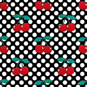 Sparkly Cherries on Polka Dot Spots
