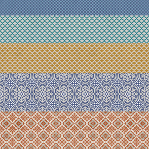 Moroccan Mosaique bohemian stripes pattern