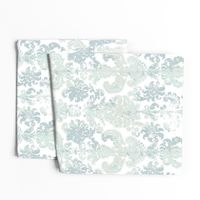 Grunge Damask aqua mint sage