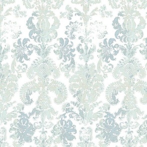 Grunge Damask aqua mint sage