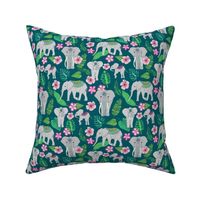 Elephants of the Jungle on Green