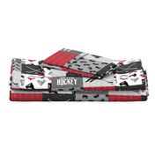 Eat Sleep Hockey - Ice Hockey Patchwork - Hockey Nursery - Wholecloth red, black, and grey - LAD19 (90)