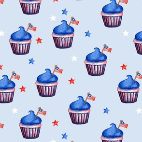 Flag Cupcakes with Stars // Link Water