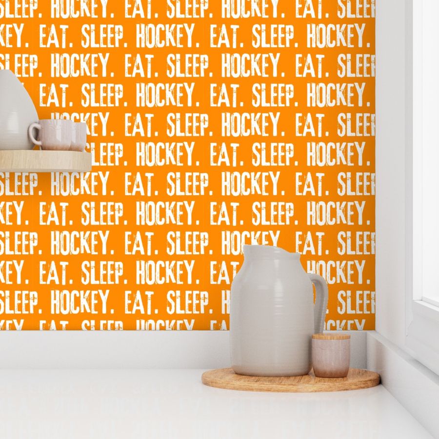 Eat. Sleep. Hockey.  - orange  LAD19