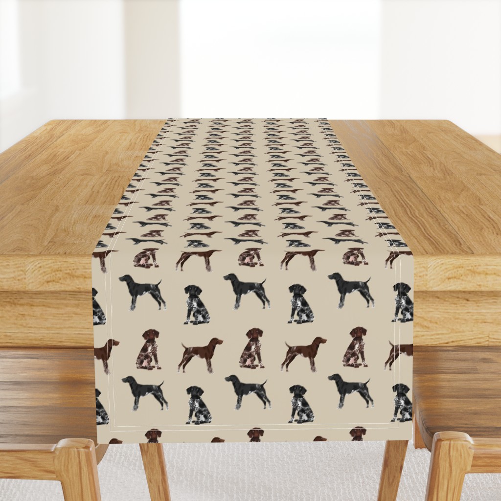 german shorthaired pointer dogs fabric - gsp fabric, gsp dog, cute dog, black and white gsp, liver gsp, dog fabric