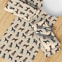 german shorthaired pointer dogs fabric - gsp fabric, gsp dog, cute dog, black and white gsp, liver gsp, dog fabric