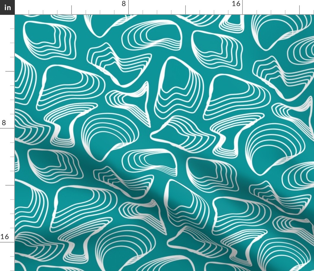 Swirled White on Viridian Green Large