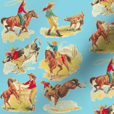 Ride em’ Cowgirl  Cowboy western Rodeo  Turquoise Horses Ranch Rodeo western