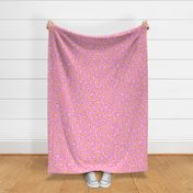 Leopard Spots Print - Large Scale - Hot Pink Spots and Peach Fuzz Background Animal Print soft pastel orange Peach