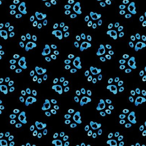 Love Heart Paws Black Blue