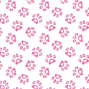 Love Heart Paws White Pink