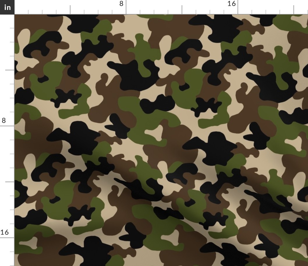 verde, camuflaje, Ejército, negro, marrón, caqui, militar Tela | Spoonflower