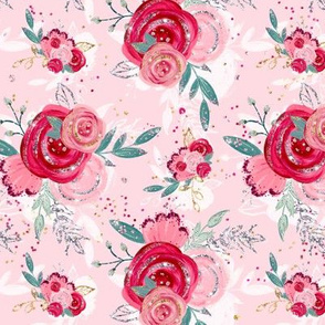 Red Pink Floral 