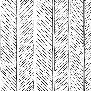 Herringbone Pattern 1 - Black on white large scale