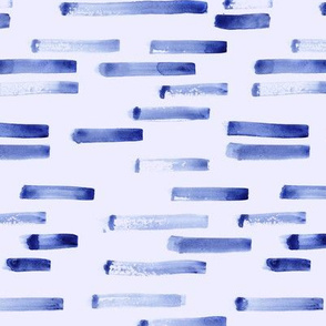Indigo brush stroke stripes on blue background || watercolor abstract