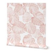 JUMBO SCALE watercolor monstera leaf -  dusty pink