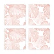 JUMBO SCALE watercolor monstera leaf -  dusty pink