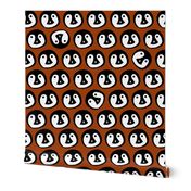 Orange Penguin Animal Print