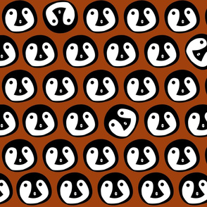 Orange Penguin Animal Print