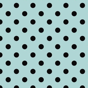 Ostrich Flock black polka dots on mint LARGE