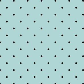 Ostrich Flock black polka dots on mint SMALL