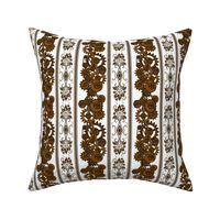 Steampunk Damask Stripes (on white)