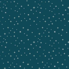 Little White Stars on Blue 4x4
