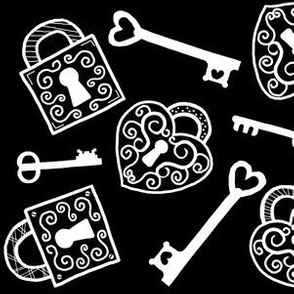 Open Treasures / Lock & Keys  black & white 