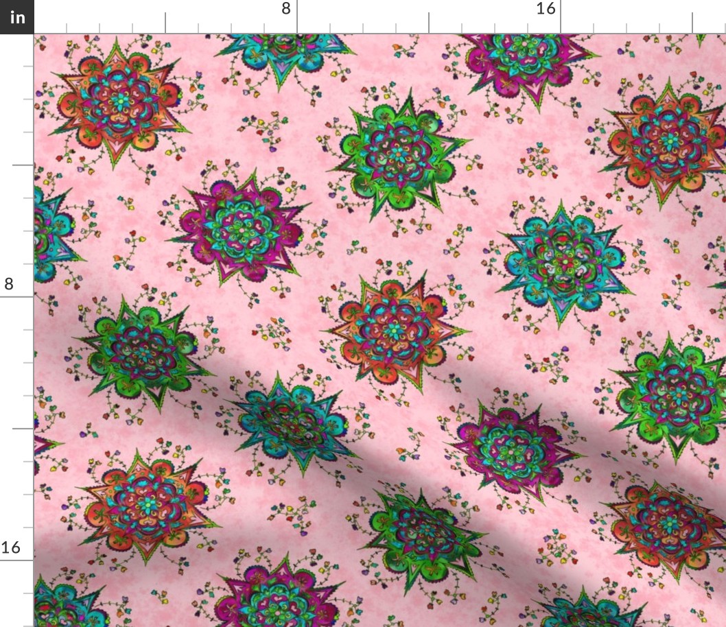 Flower Mandala Pattern soft pink