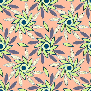 Sun Flowers Octagons sm pastel peach