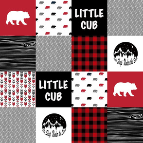 Little Cub - Woodland Patchwork Quilt Top || Buffalo Plaid - WWCQ2