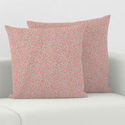 Coral Leopard Spots Print with soft Blue Background